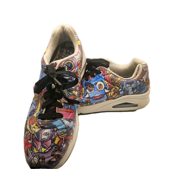 LIMITED EDITION Skechers Street Los Angeles Vexx Uno Doodle Black Laces Men's 10